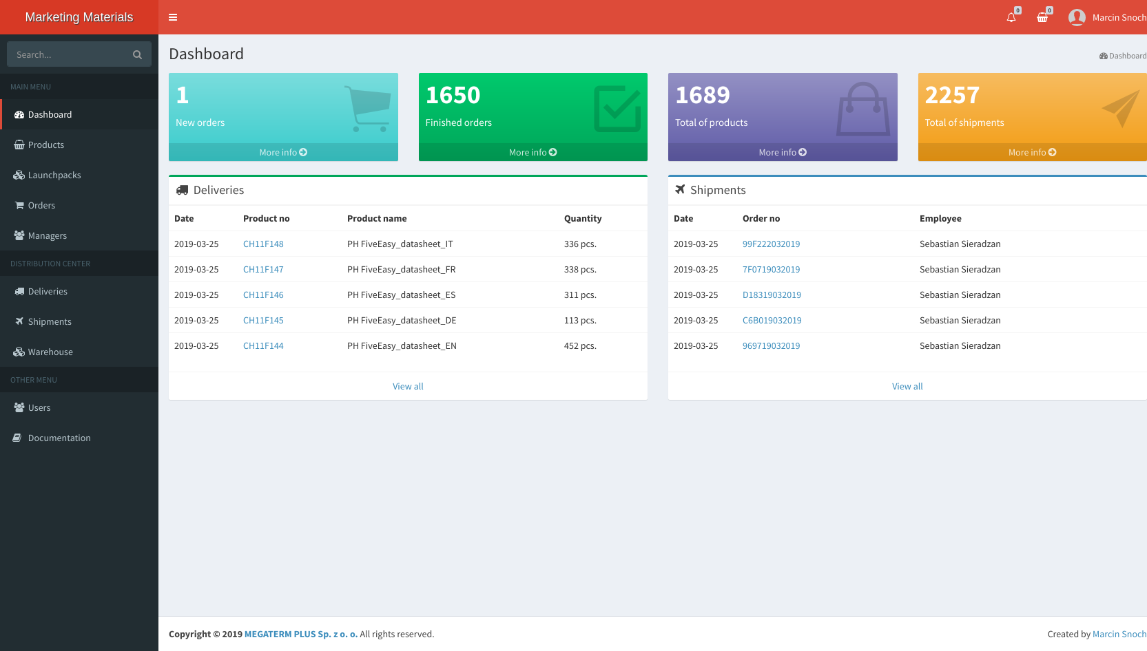Marketing Materials Inventory System