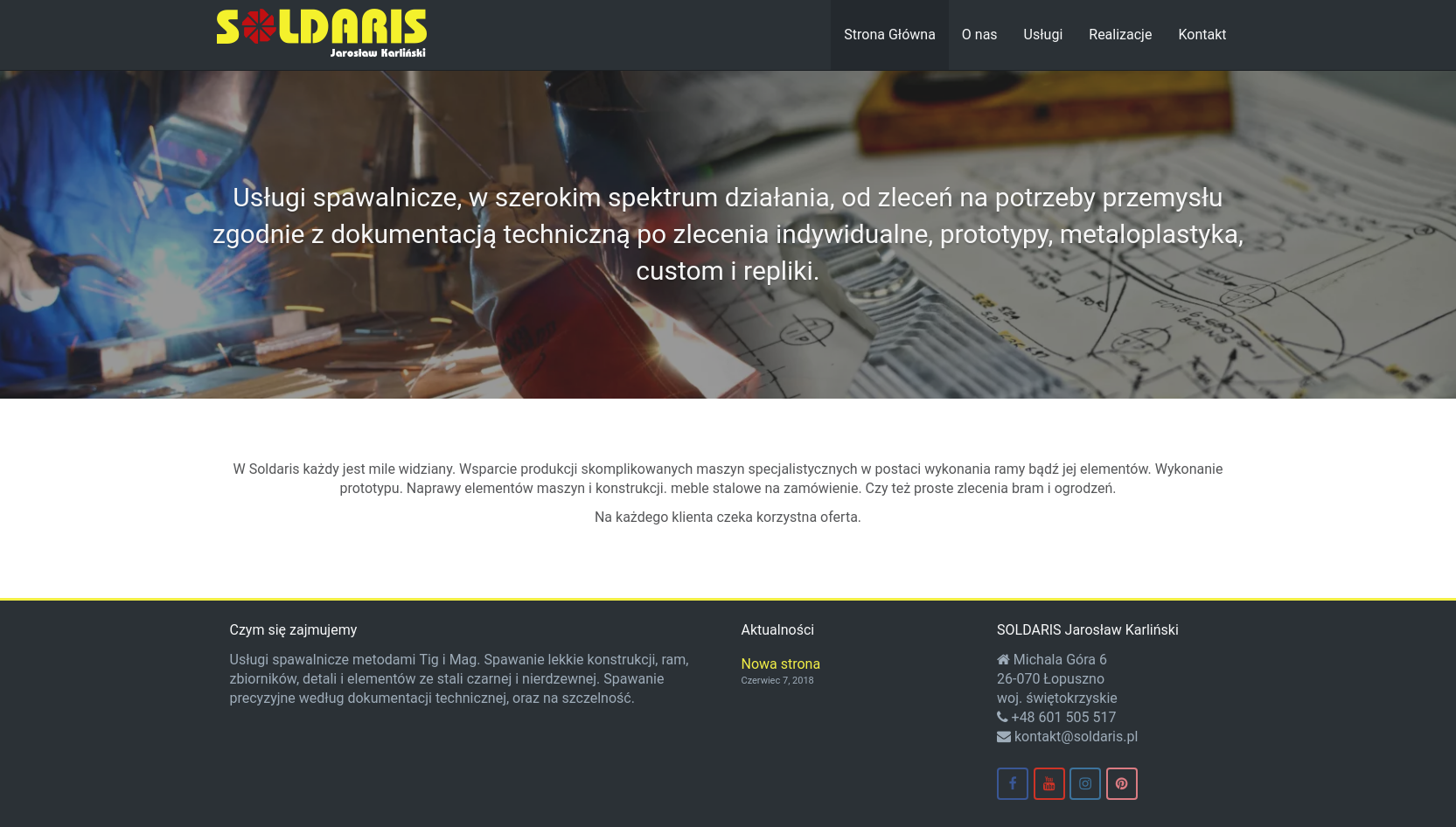 Strona firmowa Soldaris